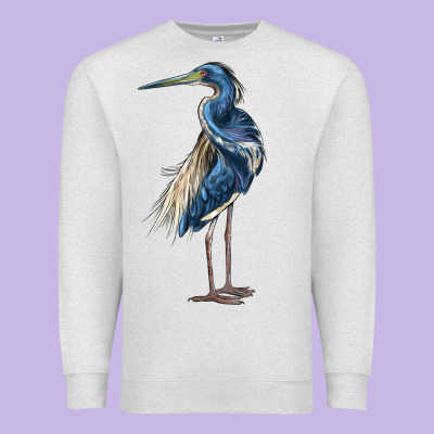 Louisiana Heron Premium Sweatshirt Designed By Lillyallendesigns