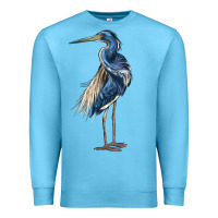 Ocean Blue Louisiana Heron Premium Sweatshirt - LillyAllenDesigns