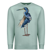 Seafoam Louisiana Heron Premium Sweatshirt - LillyAllenDesigns