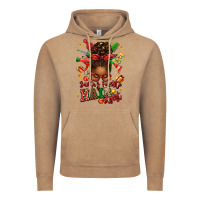 Santas Favorite Hair Stylist Afro Messy Bun Vintage Hoodie | Teevron