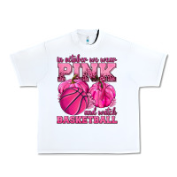 White In October We Wear Pink and Watch Basketball Urban Heavy Tee - texasbilliewilder