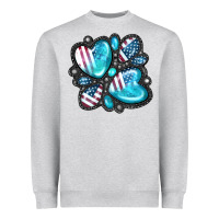 Heather Grey American gemstone Heavyweight Sweatshirt - FaDigitalArtStudio