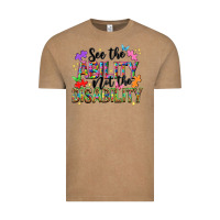 Vintage Coffee see the ability not the disability Vintage Tee - NancyCooperArtShop