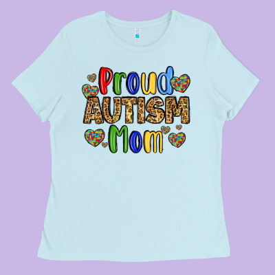 Proud Autism Mom Design Ladies Tee Designed By Lillyallendesigns