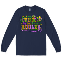 Navy laissez les bons temps router Long Sleeve Tee - CowGirlArtShop