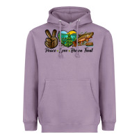 Lavender Peace Love Brown Trout Heavyweight Hoodie - LillyAllenDesigns