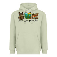 Matcha Peace Love Brown Trout Heavyweight Hoodie - LillyAllenDesigns