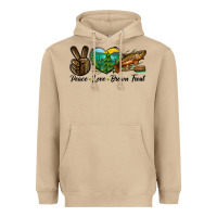 Mushroom Peace Love Brown Trout Heavyweight Hoodie - LillyAllenDesigns