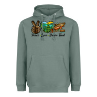 Sage Peace Love Brown Trout Heavyweight Hoodie - LillyAllenDesigns