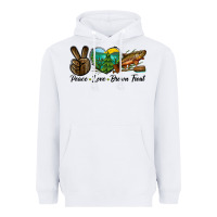 White Peace Love Brown Trout Heavyweight Hoodie - LillyAllenDesigns