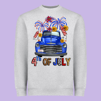 Western Fourth Of July Truck Heavyweight Sweatshirt Designed By Fadigitalartstudio
