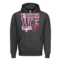 Charcoal Heather Together WE Fight Zipper Hoodie - CowhideDigitalArt