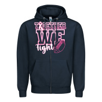 Navy Together WE Fight Zipper Hoodie - CowhideDigitalArt