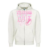 Oatmeal Heather Together WE Fight Zipper Hoodie - CowhideDigitalArt