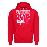 Red Together WE Fight Zipper Hoodie - CowhideDigitalArt