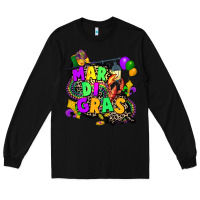 Black louisiana map mardi gras Long Sleeve Tee - CowGirlArtShop