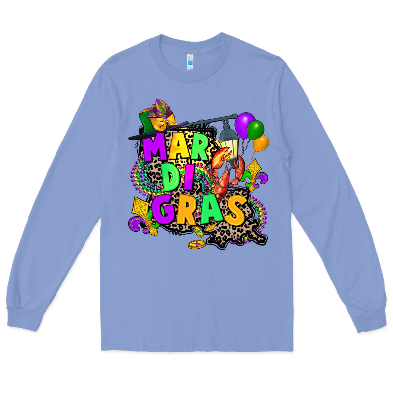 Louisiana Map Mardi Gras Long Sleeve Tee by CowGirlArtShop | Teevron