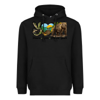 Black Peace Love Brown Bear Heavyweight Hoodie - LillyAllenDesigns