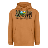 Meerkat Peace Love Brown Bear Heavyweight Hoodie - LillyAllenDesigns