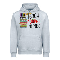 Heather Grey teach love inspire Urban Hoodie - BarkalooDesign