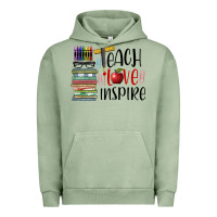 Pigment Oil Green teach love inspire Urban Hoodie - BarkalooDesign