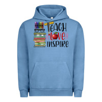 Pigment Pebble Blue teach love inspire Urban Hoodie - BarkalooDesign
