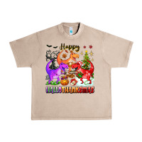 French Oak happy hallothanksmas dinosaur Urban Heavy Tee - texasbilliewilder