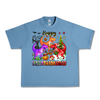 Pebble Blue happy hallothanksmas dinosaur Urban Heavy Tee - texasbilliewilder