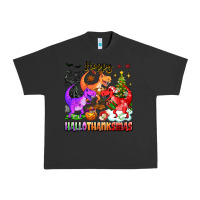 Pigment Black happy hallothanksmas dinosaur Urban Heavy Tee - texasbilliewilder
