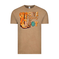 Vintage Coffee Give Cancer the boot Kidney Cancer orange ribbon Vintage Tee - NancyCooperArtShop