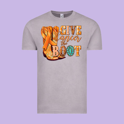 Give Cancer The Boot Kidney Cancer Orange Ribbon Vintage Tee Designed By Nancycooperartshop