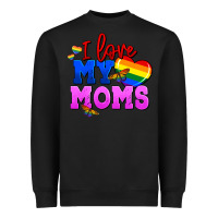 Black I love my moms Heavyweight Sweatshirt - FaDigitalArtStudio