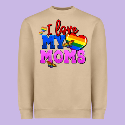 I Love My Moms Heavyweight Sweatshirt Designed By Fadigitalartstudio