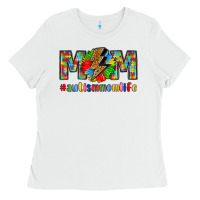 White empowering autism mom life Ladies Tee - LillyAllenDesigns