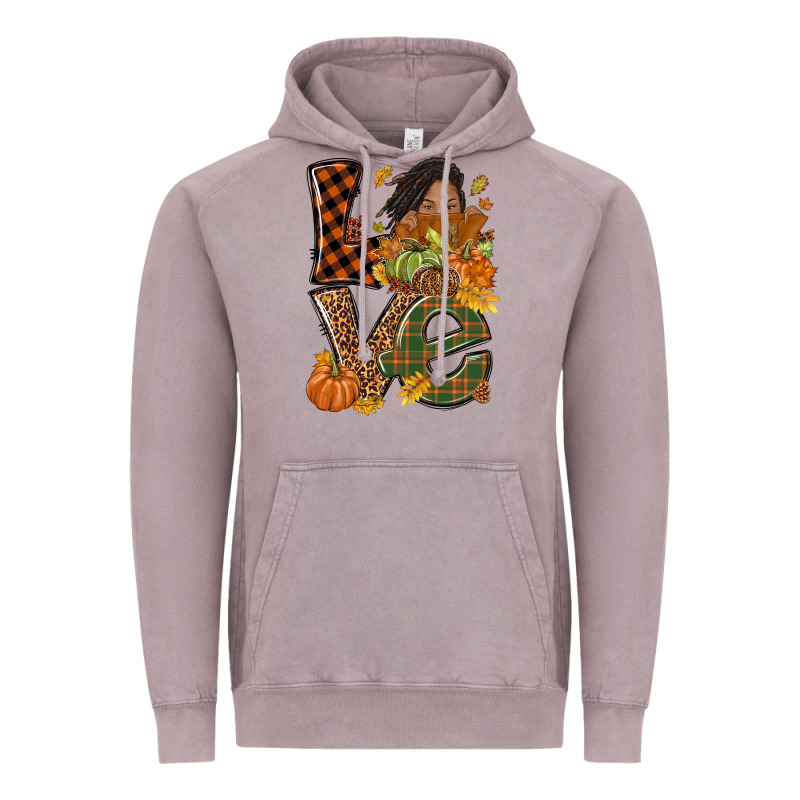 Love Fall With Afro Woman Vintage Hoodie by NancyCooperArtShop | Teevron
