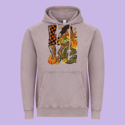 Love Fall With Afro Woman Vintage Hoodie Designed By Nancycooperartshop