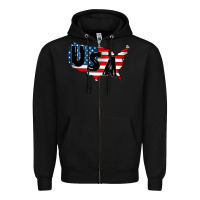 Black Usa Zipper Hoodie - CowhideDigitalArt