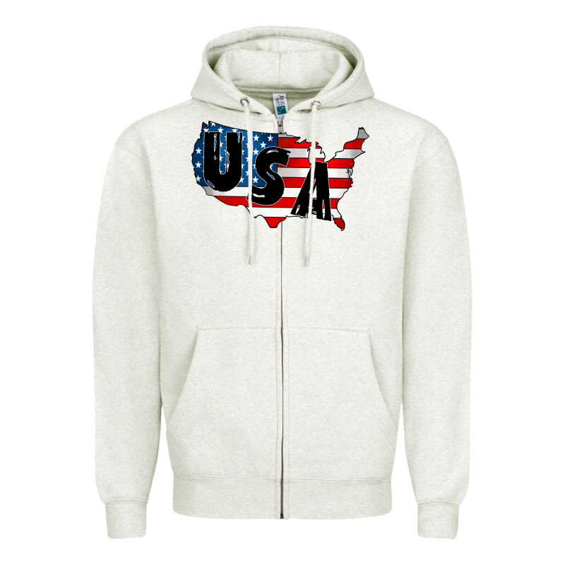 Usa Zipper Hoodie by CowhideDigitalArt | Teevron