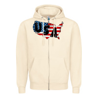 Sandshell Usa Zipper Hoodie - CowhideDigitalArt
