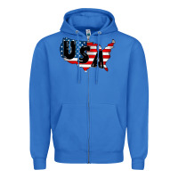 True Royal Usa Zipper Hoodie - CowhideDigitalArt