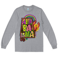 Heather Grey mardi gras alabama map Long Sleeve Tee - CowGirlArtShop