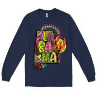 Navy mardi gras alabama map Long Sleeve Tee - CowGirlArtShop