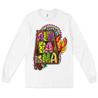 White mardi gras alabama map Long Sleeve Tee - CowGirlArtShop