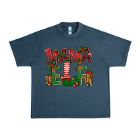 Midnight Navy Christmas Mama Elf Urban Heavy Tee - NancyCooperArtShop