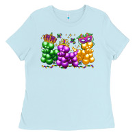 Baby Blue mardi gras bead dogs Ladies Tee - LillyAllenDesigns