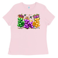 Bubblegum Pink mardi gras bead dogs Ladies Tee - LillyAllenDesigns