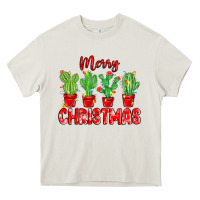 Merry Christmas Cactuses Heavy Core Tee | Teevron