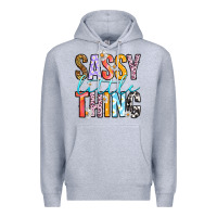 Heather Grey sassy little thing Premium Hoodie - RanaPortraitStore