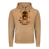Vintage Camel have a melanin christmas afro messy bun Vintage Hoodie - texasbilliewilder