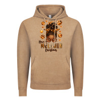 Have A Melanin Christmas Afro Messy Bun Vintage Hoodie | Teevron